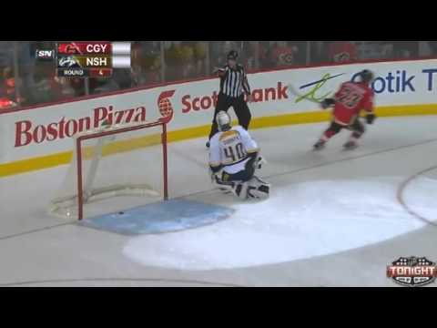 Sean Monahan Game Winning Goal - Calgary Flames v Nashville - January 25 2014