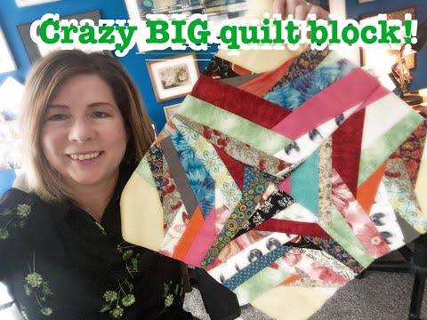 Crazy BIG quilt block ♻️ v22.03 | Scrap Block | Use Scraps | Fast Sewing