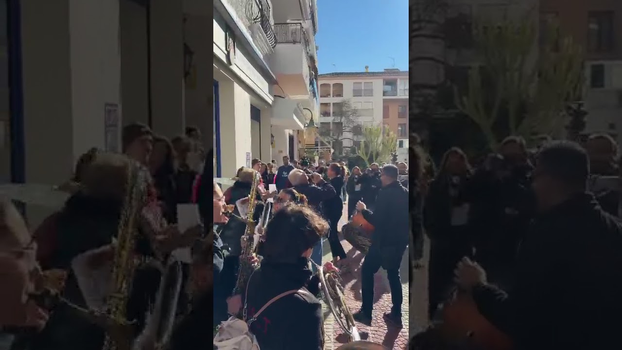 Así ha celebrado la banda de música de Teulada el cuatro premio de la Lotería de Navidad 