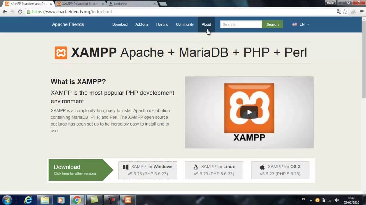 xampp install nts php