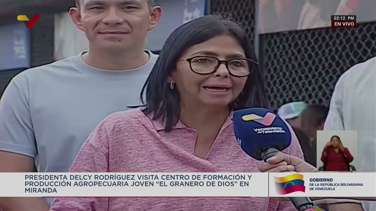 Delcy Rodríguez en el Centro de Formación Agropecuaria Joven "El Granero de Dios"