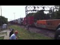 UP 8755 And BNSF High Railer Is Going Though Rochelle