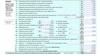 IRS Form 1040 walkthrough (Income)