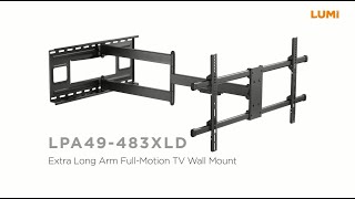 Extra Long Arm Full-Motion TV Wall Mount | LPA49-483XLD | LUMI