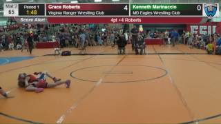 3088 Intermediate 65 Grace Roberts Virginia Ranger Wrestling Club vs Kenneth Marinaccio MD Eagles Wr