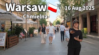 Summer Walk Warsaw Chmielna Poland - 16 August 2025 | Walking Tour