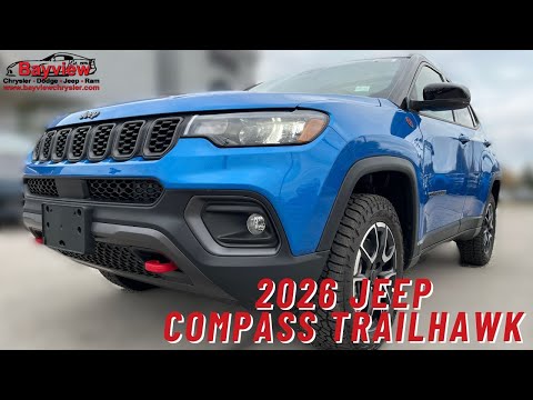 2026 Jeep Compass Trailhawk 4x4 in Blue for sale at Bayview Chrysler Dodge Jeep Ram in Sarnia, ON