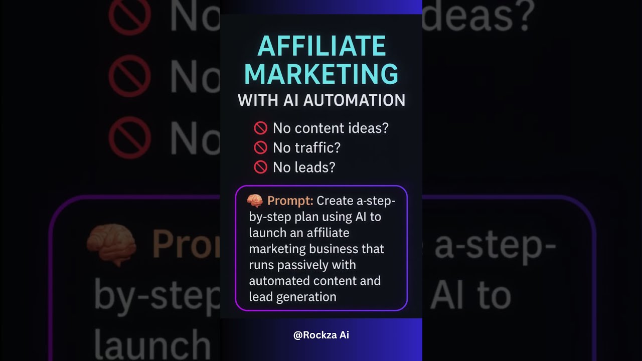 Ai prompt to Start an Affiliate Marketing Business Using AI – Fully Automated!