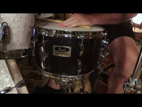 Double A Drums 7.5x14" snare drum former 1st gen Pearl Session tom, ocean blue wrap, video image 12