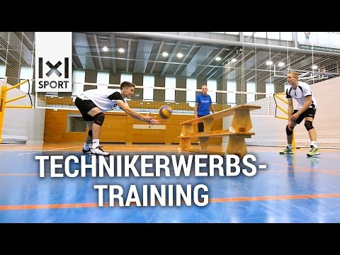 Spaß beim Volleyball Technikerwerbstraining: Übung vom Bayerischen Volleyball-Verband