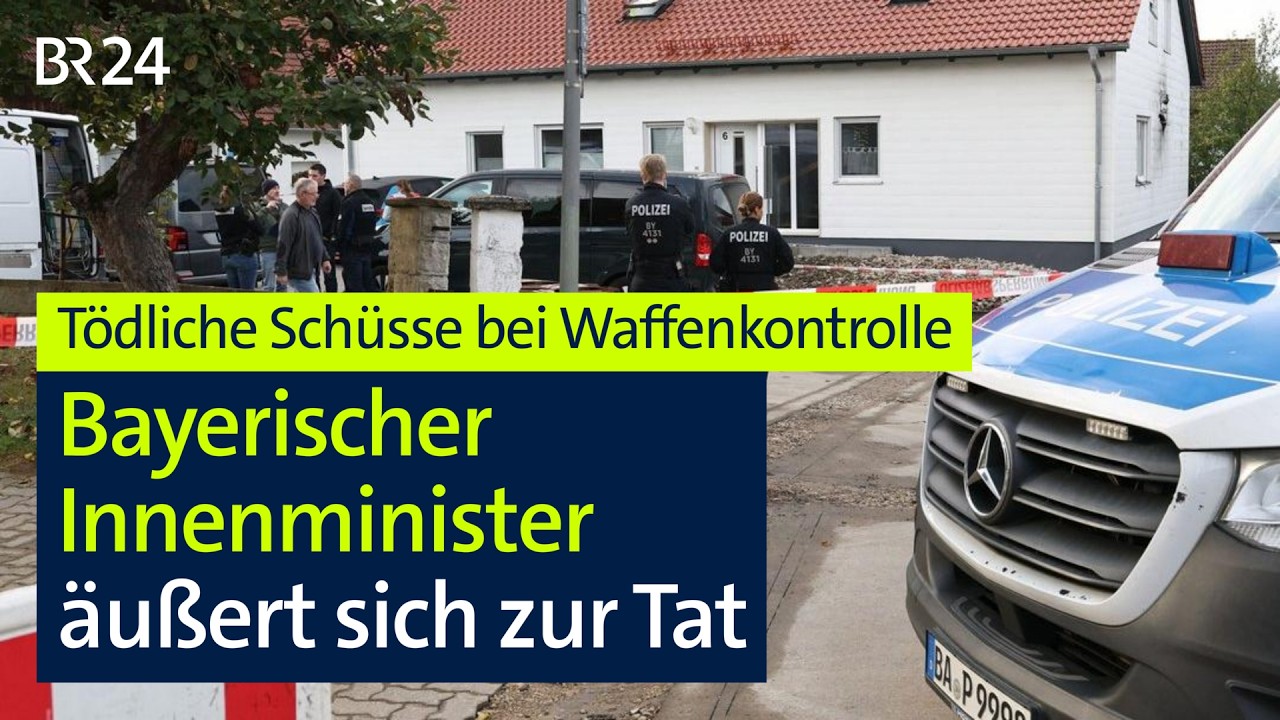 Innenminister Herrmann äußert sich zur Tat bei Waffenkontrolle in Berngau | BR24live