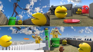 Pacman Inside a Crazy Maze 2  With Bowser, Blinky, Siren Head and MS Pacman