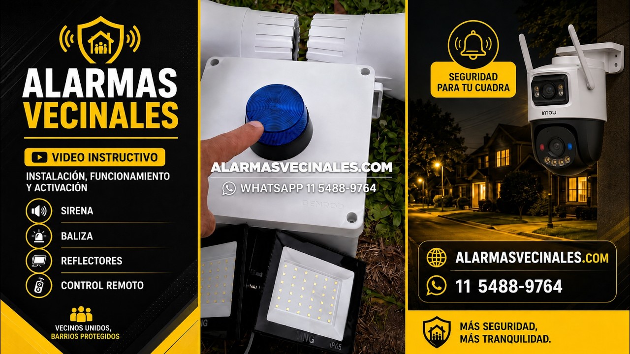 Video de una alarma vecinal en funcionamiento en la Zona Sur del GBA