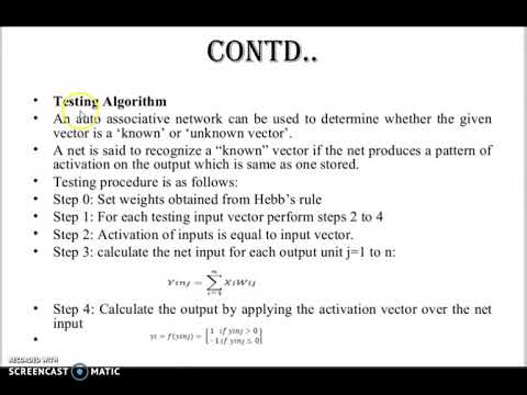 AUTO ASSOCIATIVE NETWORK