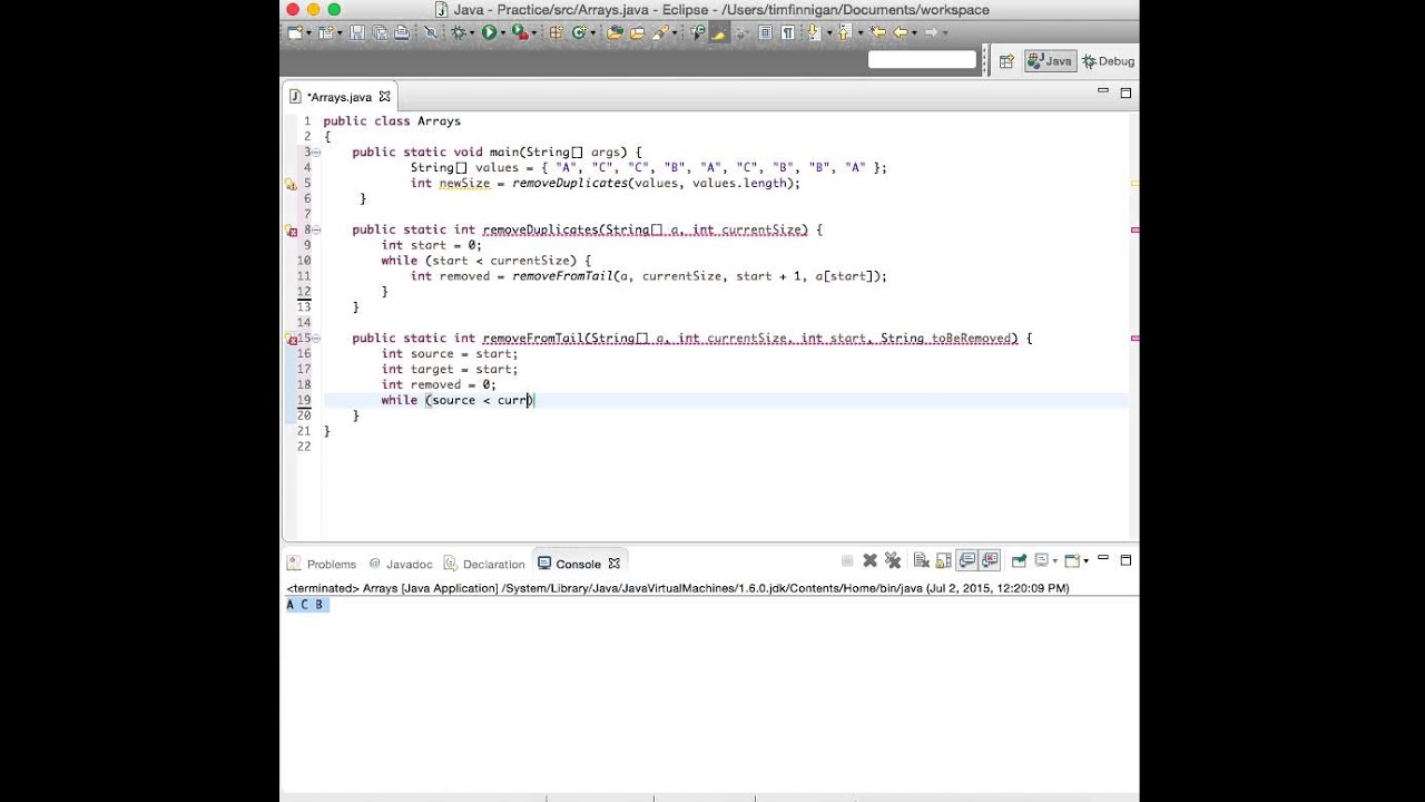 Remove Duplicate Elements from an Array (Java)