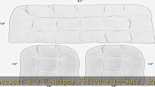 RSH Decor Indoor Outdoor 3 Piece Tufted Wicker Settee Cushions 1 Loves