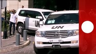 Syria: UN inspectors probe site of 'nerve gas attack' in Damascus