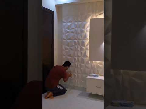 PVC 3D wall panel diamond design can be cut and easy to install #pvc #walldecor #diamond #ledpanel