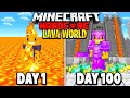 I Survived 100 Days in a LAVA Only World in Hardcore Minecraft