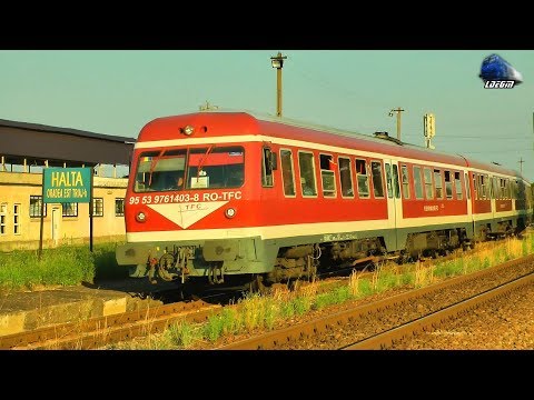 Automotor VT614 DMU/Diesel Triebwagen RO-TFC in Oradea Est Triaj pe Apus/on Sunset -15 August 2017