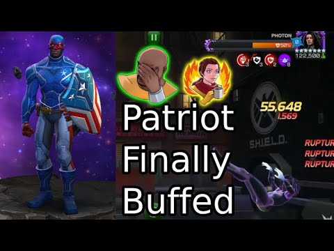 7 Star Rank 3 Buffed Patriot Gameplay! Is He Good Now? | Marvel Contest Of Champions