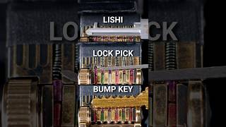 Lock picking tool comparison: Lishi vs Short Hook vs Bump Key.  Tools from Covert Instruments.
