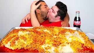 WHY WE CAN'T BREAK UP • SPICY CHEESY FIRE NOODLES • Mukbang & Recipe