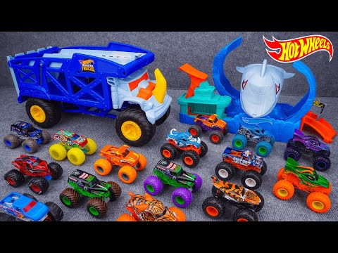 Hot Wheels Collection Unboxing Review ASMR 🔥 Hot Wheels Monster Trucks Rhino Rig Set