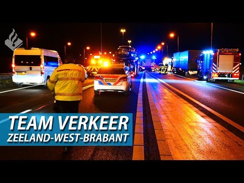 Ongeval op de snelweg. Mee met team verkeer. Politie Zeeland-West-Brabant