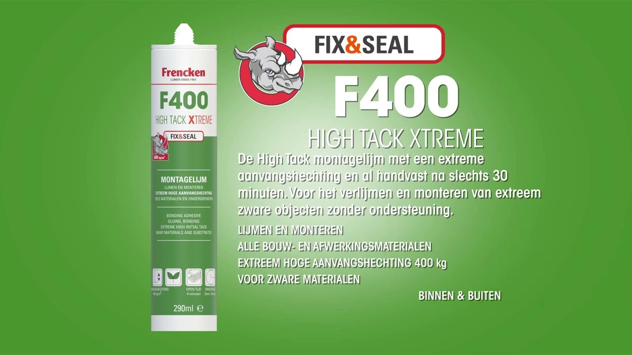 productvideo Frencken F400 High Tack Xtreme 290ml
