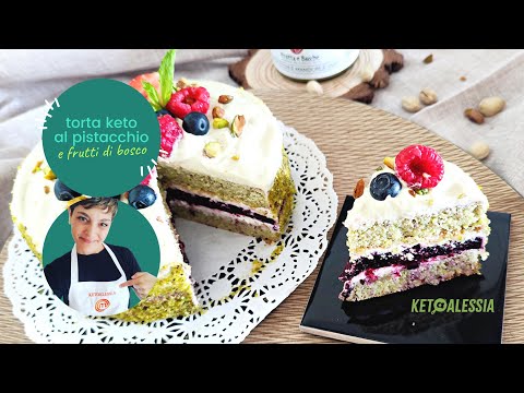 Ricetta torta keto al pistacchio e frutti di bosco