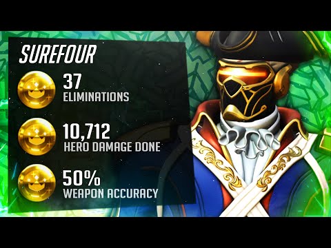 Surefour Top 500 Soldier 76 - 37 elims! [ Overwatch Season 27 ]