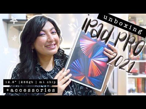 iPad Pro 2021 M1 chip | 12.9 inch, space gray, 256gb | UNBOXING + setup + accessories