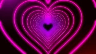 Neon Lights Love Heart Tunnel and Romantic Abstract Glow Particles Background