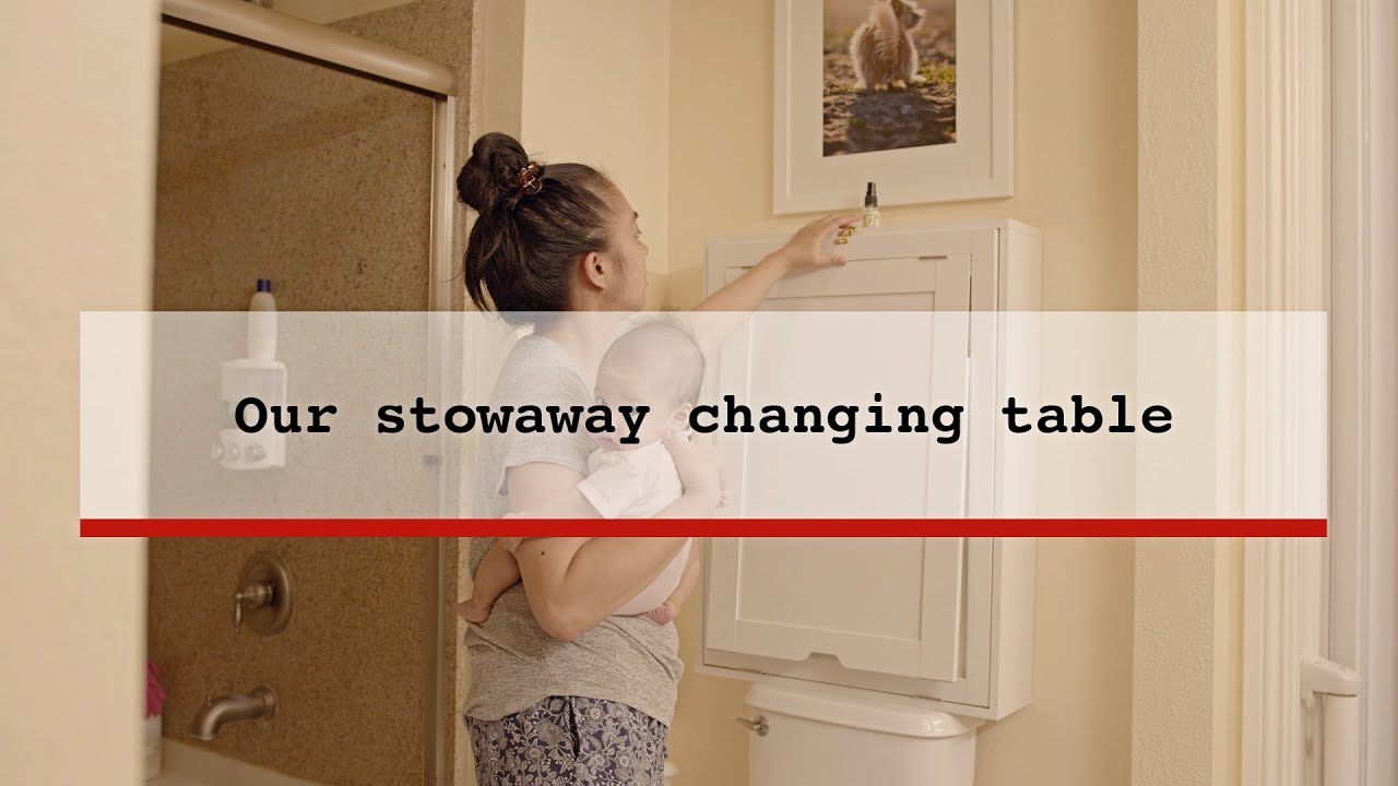 Watch video Our stowaway changing table Now Our stowaway changing table