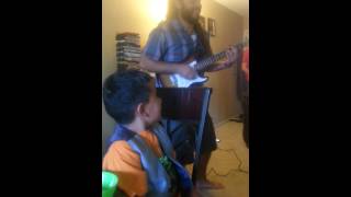 Pedro from True Press singing Soul Rebel with Xavier's "Daniel" guitar