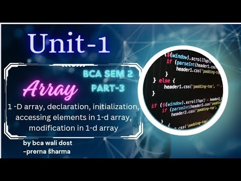 C Programming 1 D Array Declaration Initialization Access Elements Part 3