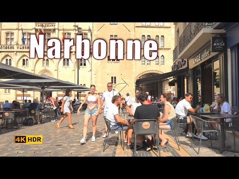 Narbonne, France - Walking tour in Narbonne, Beautiful historical city - 4K HDR walks
