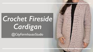 Crochet Fireside Cardigan Pattern Tutorial - Easy Herringbone & Puff Stitch Tutorial