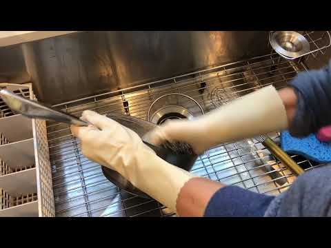 Cleaning Dishes with Gloves