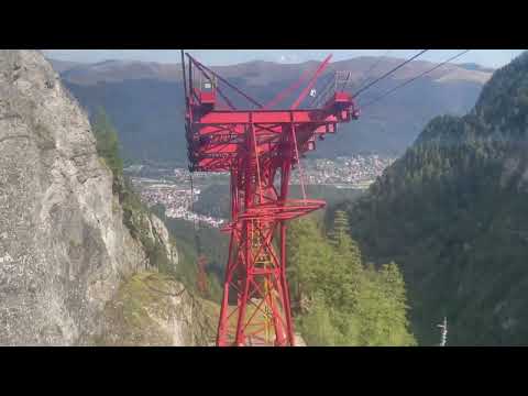 Reaching to the top in Busteni-Babele Cable Car (Romania)