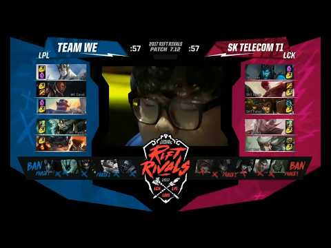 SKT Faker (Cassiopeia) vs WE Xiye (Galio) Highlights | Rift Rivals LCK vs LPL 2017 Day 2