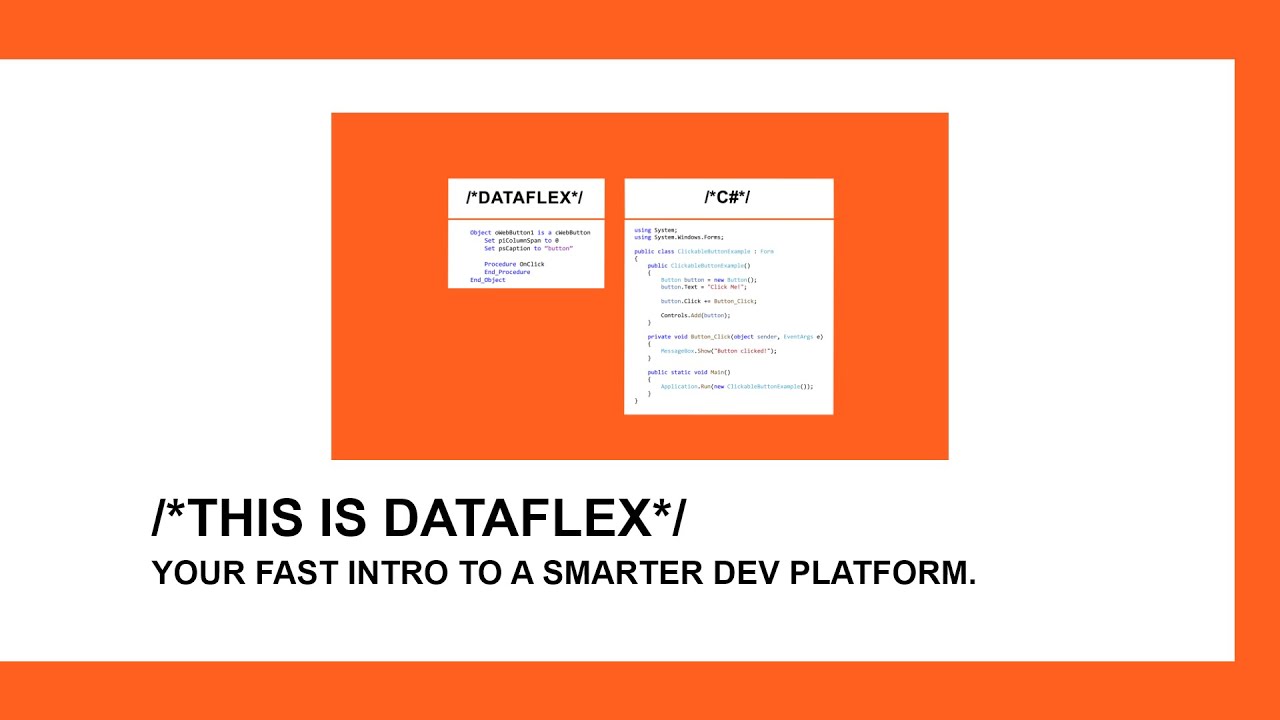 Meet DataFlex – Fast, Easy, Reliable