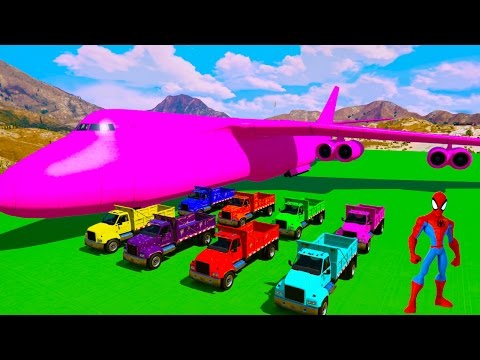 COLOR Truck Transportation on Biggest Airplane - GTA V Mods