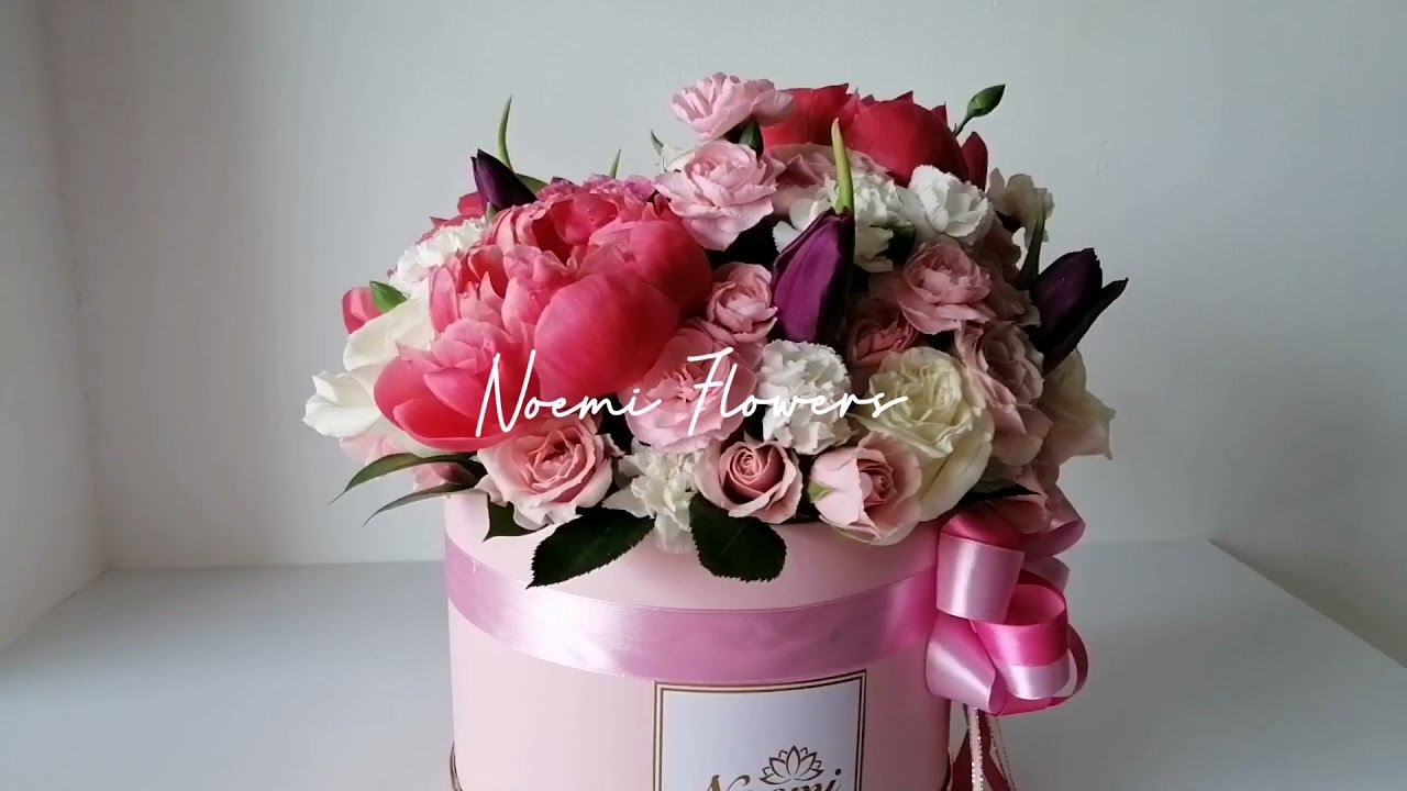 Caja de Flores con Peonías, Rosas y Tulipanes 🌷🌺🥰