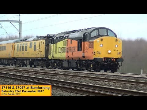 37116 & 37057 at Bamfurlong - 23rd December 2017