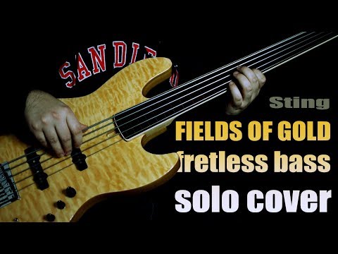 Fields Of Gold (Sting) - fretless bass solo cover - Sire V9 fretless chillout