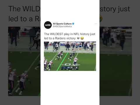 The Raiders Beat The Patriots On The CRAZIEST PLAY IN NFL HISTORY 🤯😵