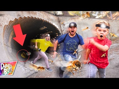 Exploring Secret Abandoned Underground Tunnel TRAPPED WITH BEES! 🐝 (HIVE FOUND) Video