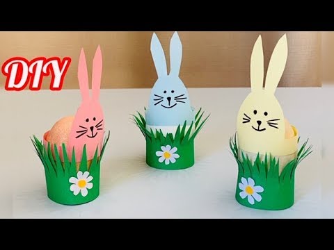 Подставки для Яиц на Пасху. Делаем с Детьми. DIY Easy Easter Bunny Holders. Easter Craft Kid's Ideas